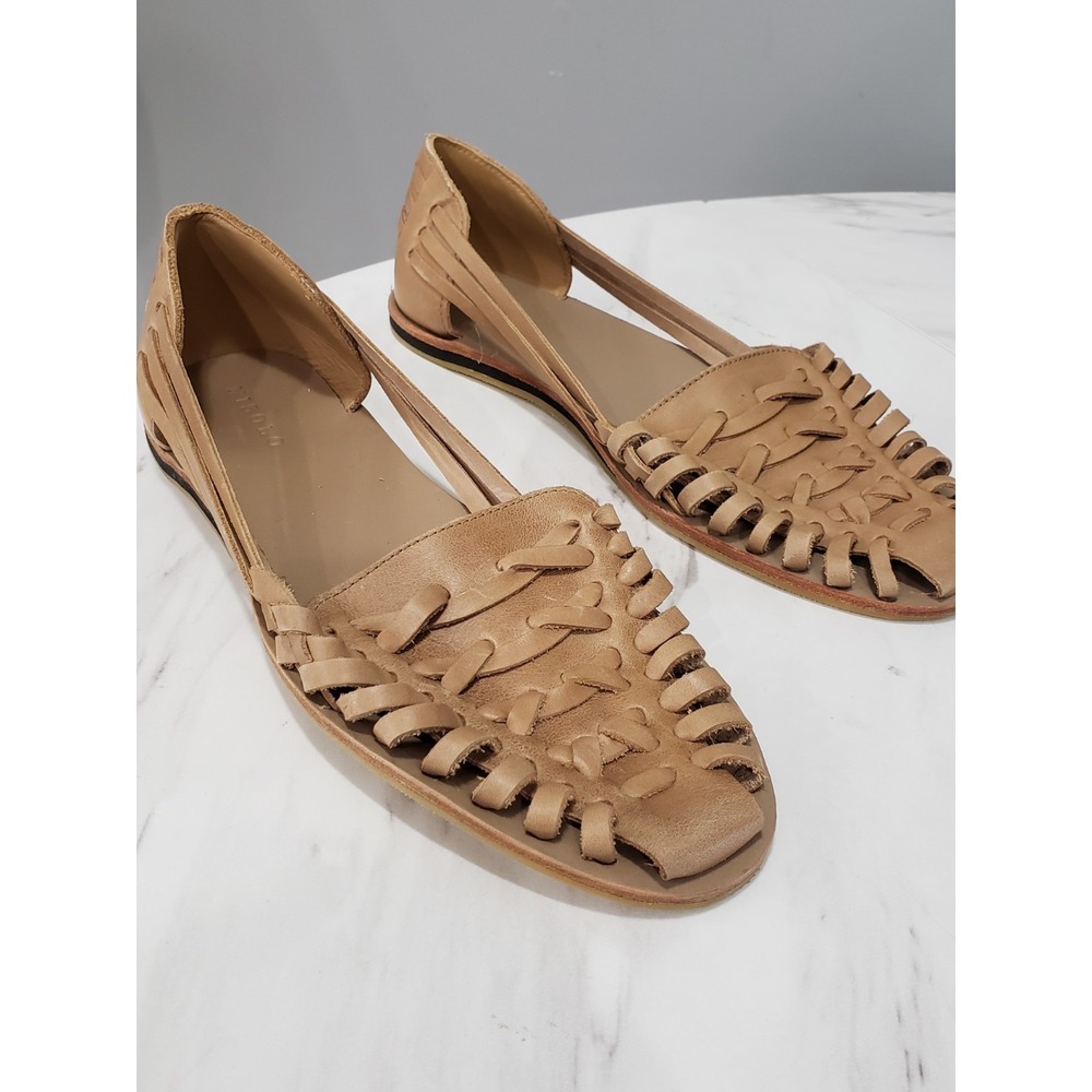 NEW NO BOX SIZE 11 Nisolo Women Huarache Leather Sandal Flats Almond Tan Honey